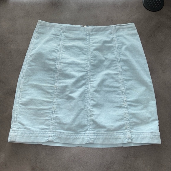 Free People Light Blue Courderoy Mini Skirt - Picture 2 of 6